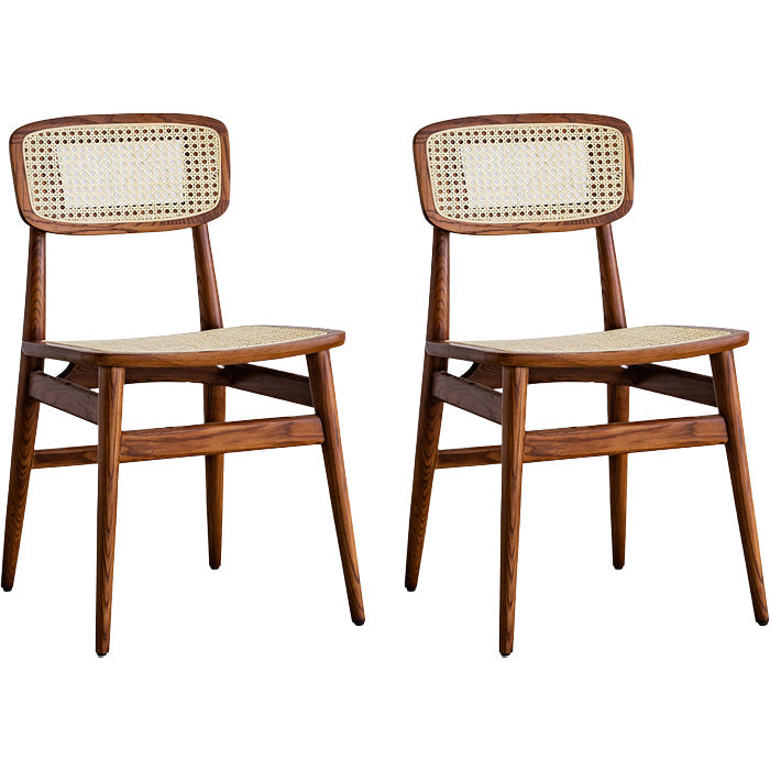 Zeitgenössischer Indoor Massivholz offener armloser Esstuhl