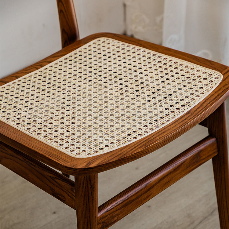 Zeitgenössischer Indoor Massivholz offener armloser Esstuhl