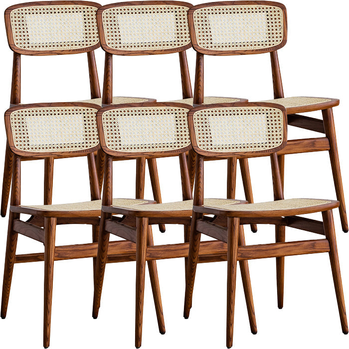 Zeitgenössischer Indoor Massivholz offener armloser Esstuhl