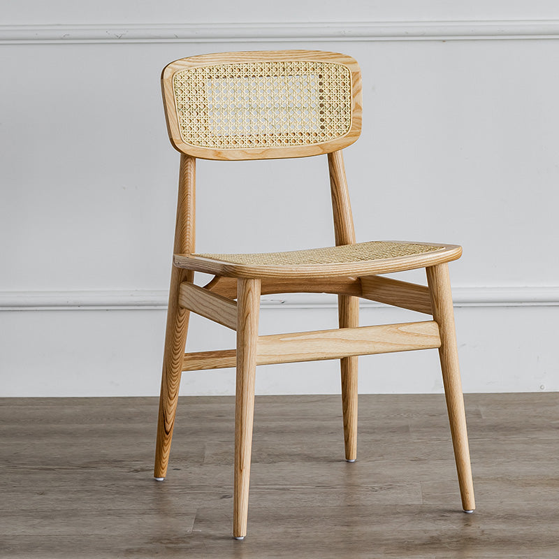 Zeitgenössischer Indoor Massivholz offener armloser Esstuhl