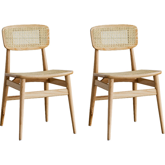 Zeitgenössischer Indoor Massivholz offener armloser Esstuhl