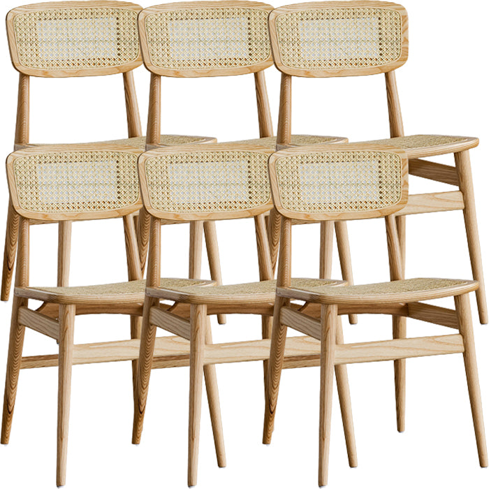 Zeitgenössischer Indoor Massivholz offener armloser Esstuhl