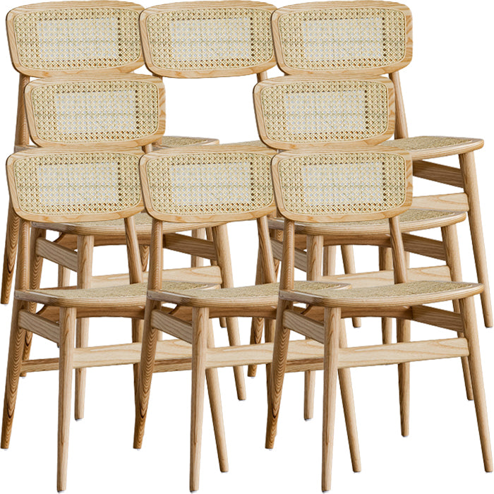 Zeitgenössischer Indoor Massivholz offener armloser Esstuhl