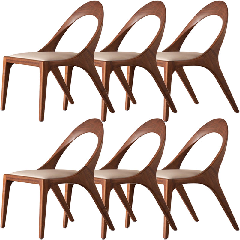 Eigentijdse stijl open rug vast houten huis eetstoelstoel