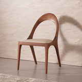 Eigentijdse stijl open rug vast houten huis eetstoelstoel