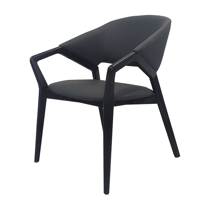 Moderne stijl leer open rug houten frame huis eetstoel stoel