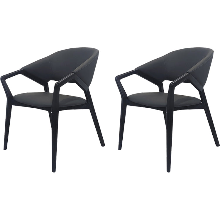 Moderne stijl leer open rug houten frame huis eetstoel stoel