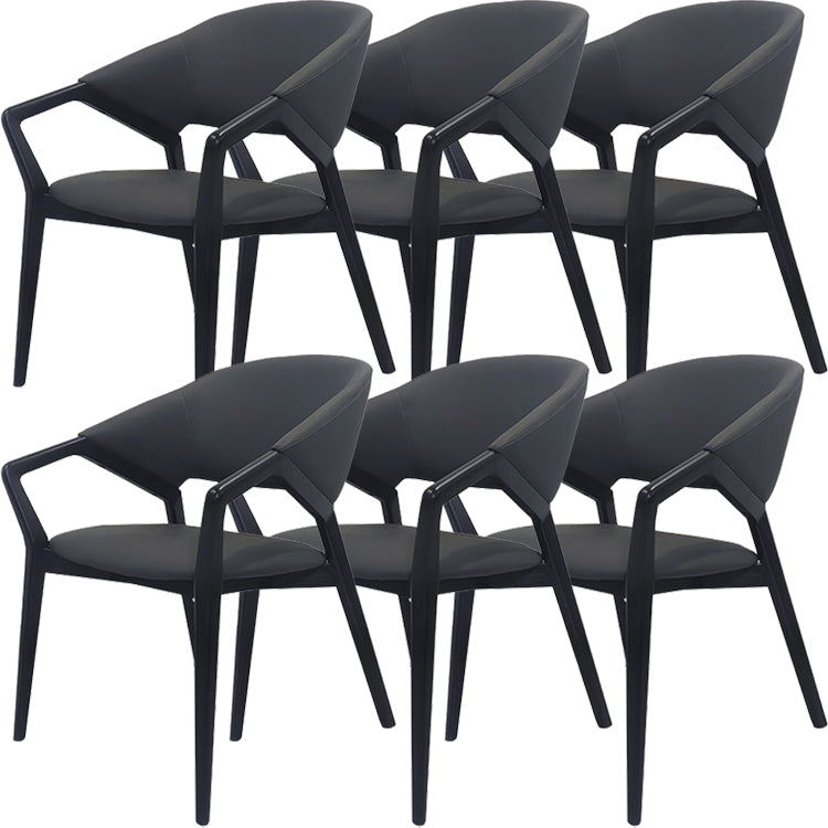 Moderne stijl leer open rug houten frame huis eetstoel stoel