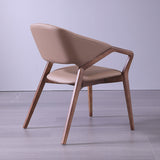 Moderne stijl leer open rug houten frame huis eetstoel stoel