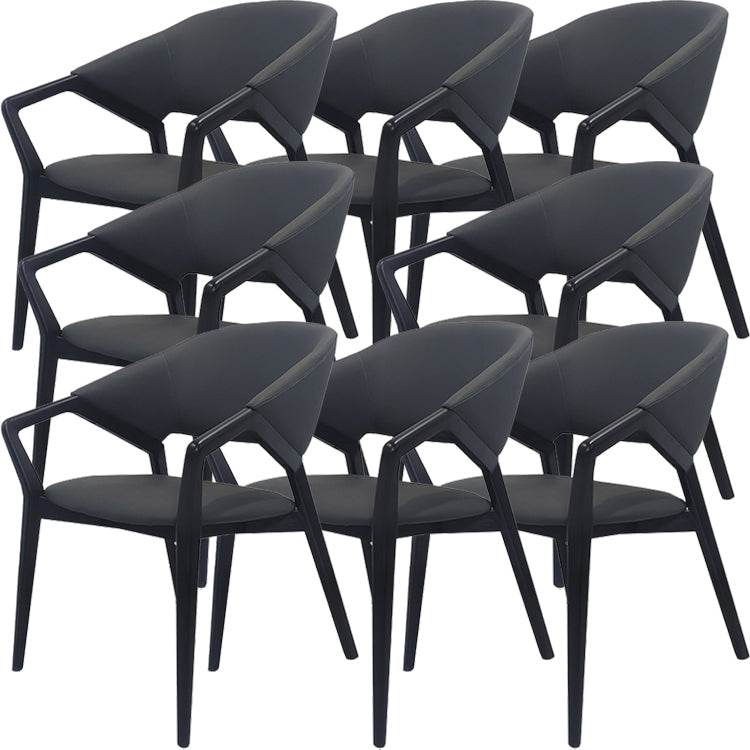 Moderne stijl leer open rug houten frame huis eetstoel stoel