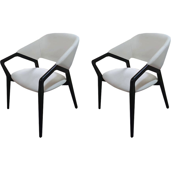 Moderne stijl leer open rug houten frame huis eetstoel stoel