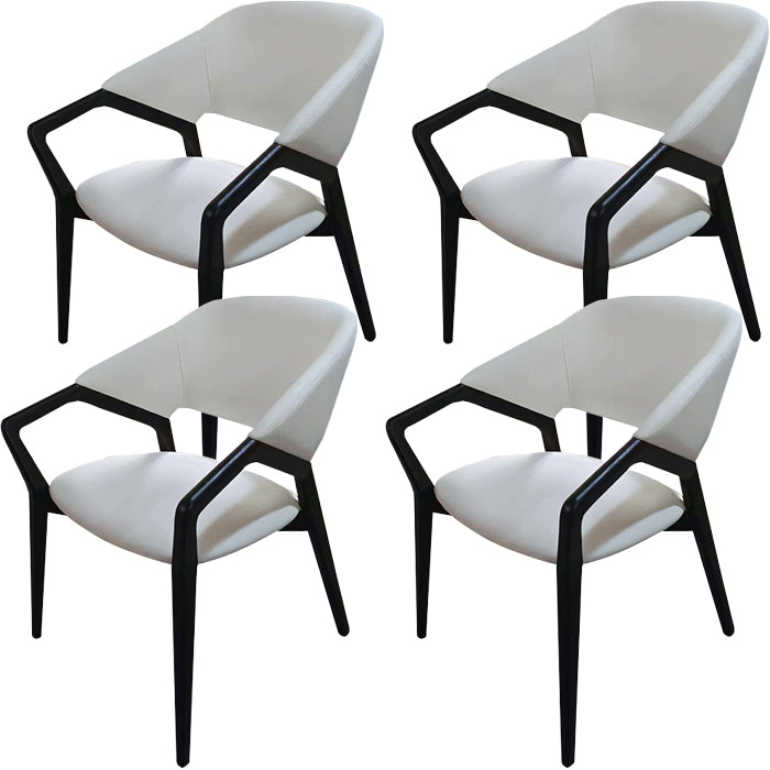 Moderne stijl leer open rug houten frame huis eetstoel stoel