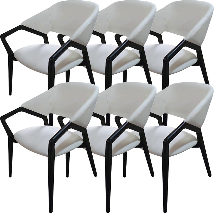 Moderne stijl leer open rug houten frame huis eetstoel stoel