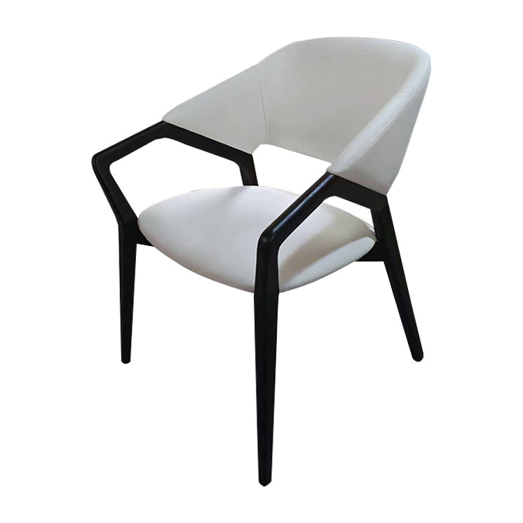 Moderne stijl leer open rug houten frame huis eetstoel stoel