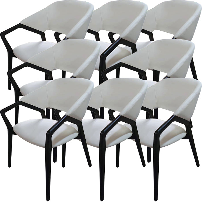 Moderne stijl leer open rug houten frame huis eetstoel stoel