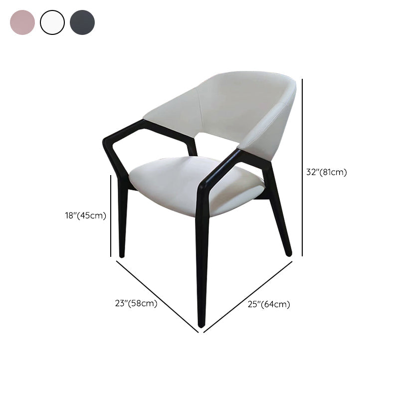 Moderne stijl leer open rug houten frame huis eetstoel stoel