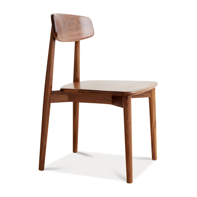 Binnen eigentijdse massief hout open rug armloze eetkamerstoel