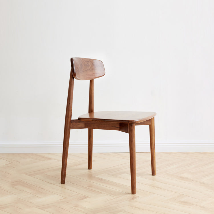 Binnen eigentijdse massief hout open rug armloze eetkamerstoel