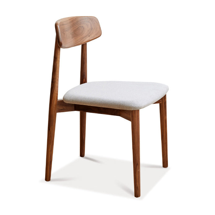 Binnen eigentijdse massief hout open rug armloze eetkamerstoel