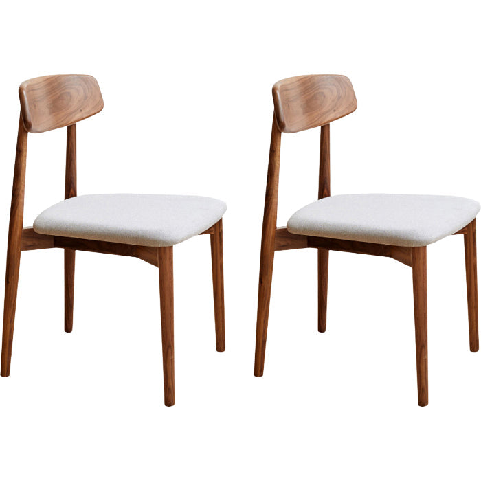 Binnen eigentijdse massief hout open rug armloze eetkamerstoel