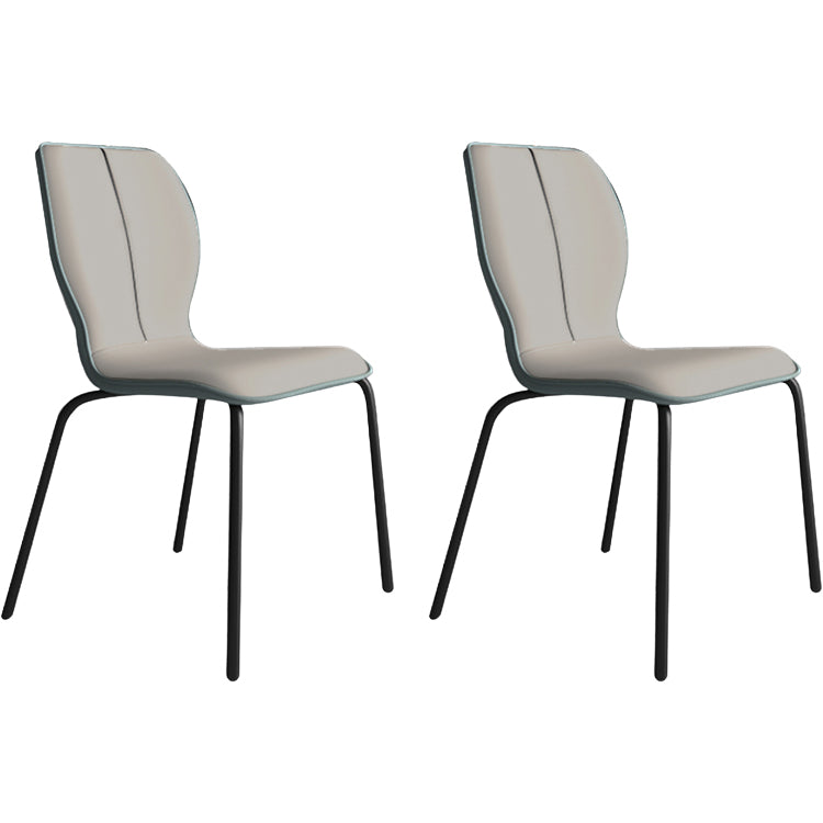 Industrielle Indoor -Kunstlederpolsterer Parsons Armless Dining Stuhl