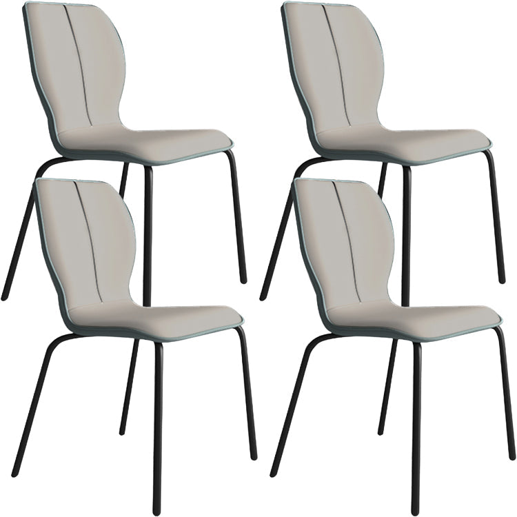 Industrielle Indoor -Kunstlederpolsterer Parsons Armless Dining Stuhl