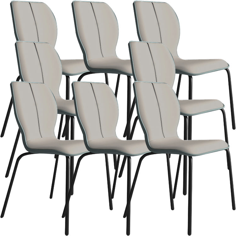 Industrielle Indoor -Kunstlederpolsterer Parsons Armless Dining Stuhl