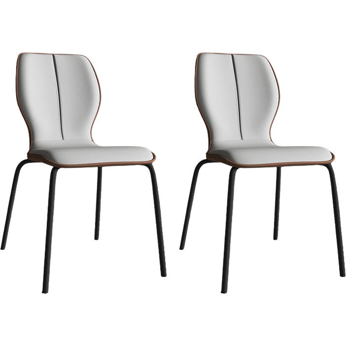 Industrielle Indoor -Kunstlederpolsterer Parsons Armless Dining Stuhl