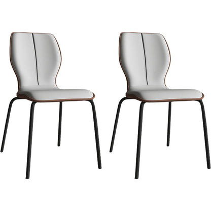 Industrielle Indoor -Kunstlederpolsterer Parsons Armless Dining Stuhl