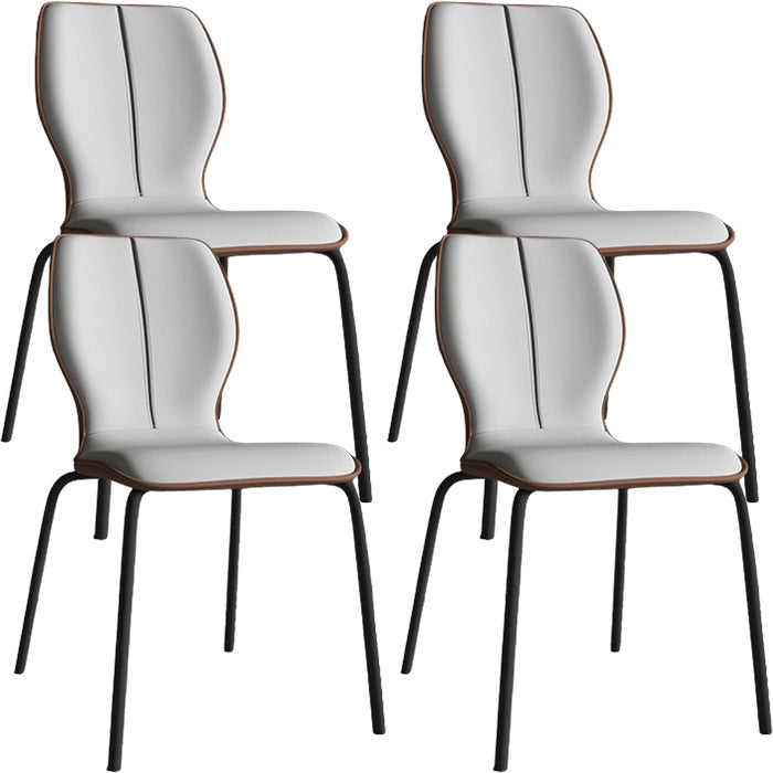 Industrielle Indoor -Kunstlederpolsterer Parsons Armless Dining Stuhl