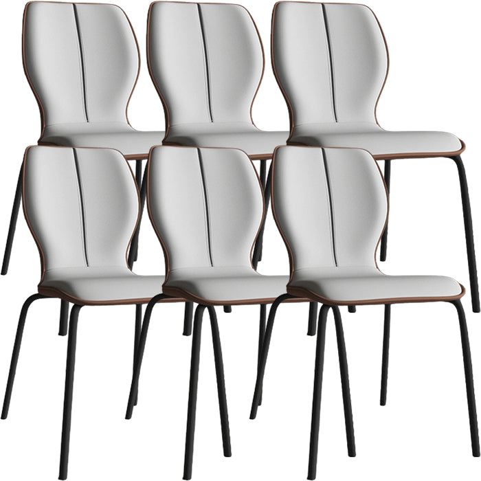 Industrielle Indoor -Kunstlederpolsterer Parsons Armless Dining Stuhl