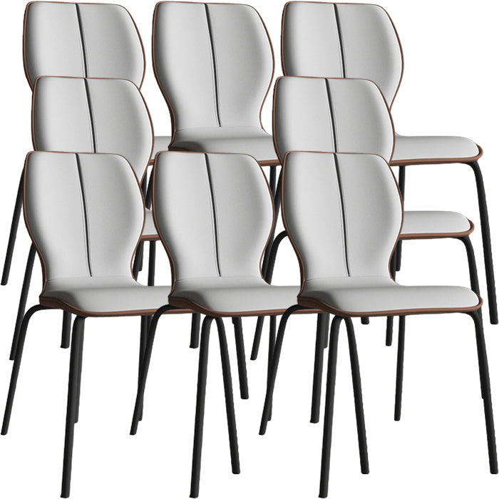 Industrielle Indoor -Kunstlederpolsterer Parsons Armless Dining Stuhl