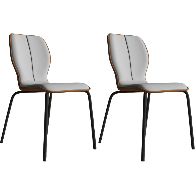 Industrielle Indoor -Kunstlederpolsterer Parsons Armless Dining Stuhl