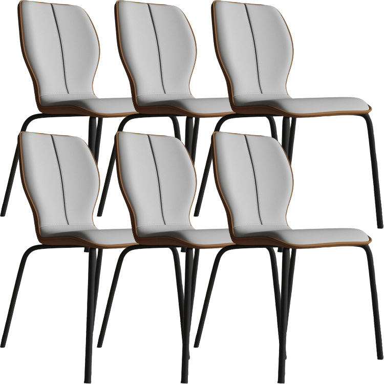 Industrielle Indoor -Kunstlederpolsterer Parsons Armless Dining Stuhl