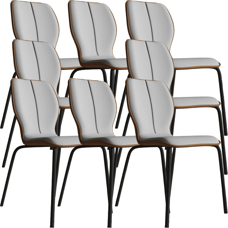 Industrielle Indoor -Kunstlederpolsterer Parsons Armless Dining Stuhl