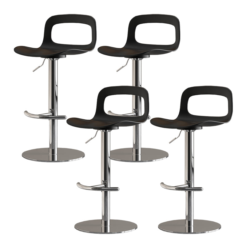Modern Plastic Adjustable Height Swivel Bar Stool with Footrest