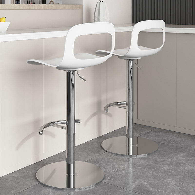 Modern Plastic Adjustable Height Swivel Bar Stool with Footrest