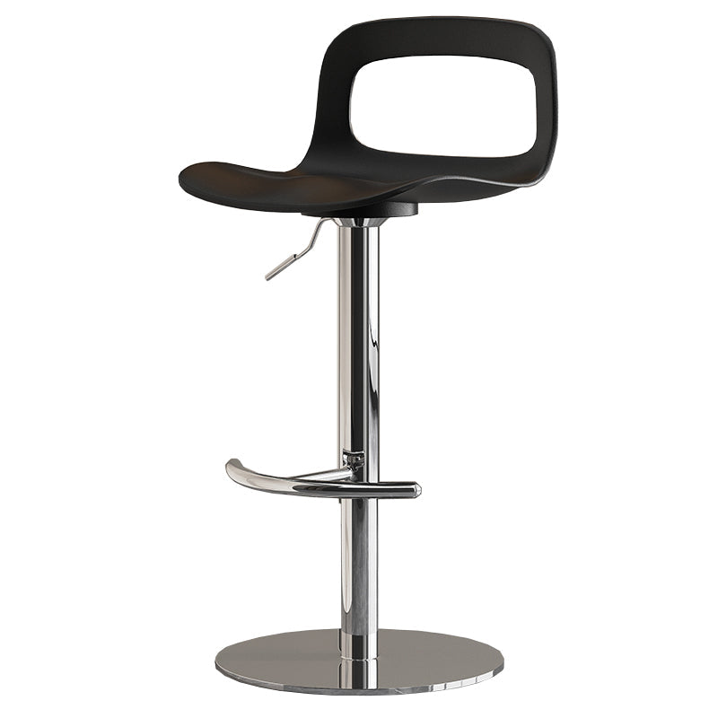 Modern Plastic Adjustable Height Swivel Bar Stool with Footrest