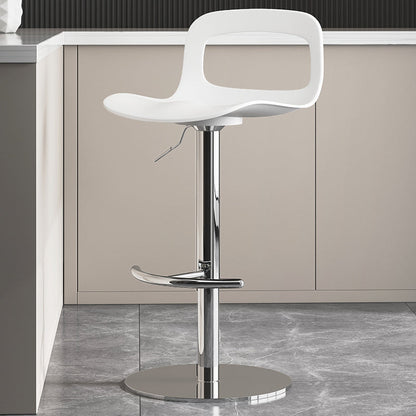 Modern Plastic Adjustable Height Swivel Bar Stool with Footrest