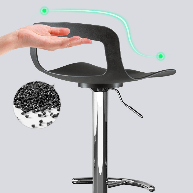 Modern Plastic Adjustable Height Swivel Bar Stool with Footrest