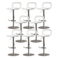 Modern Plastic Adjustable Height Swivel Bar Stool with Footrest