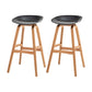 Modern Plastic Low Back Counter & Bar Stool with Solid Wood Base