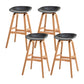 Modern Plastic Low Back Counter & Bar Stool with Solid Wood Base