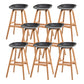 Modern Plastic Low Back Counter & Bar Stool with Solid Wood Base