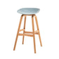 Modern Plastic Low Back Counter & Bar Stool with Solid Wood Base