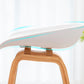 Modern Plastic Low Back Counter & Bar Stool with Solid Wood Base