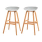 Modern Plastic Low Back Counter & Bar Stool with Solid Wood Base