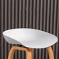 Modern Plastic Low Back Counter & Bar Stool with Solid Wood Base