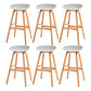 Modern Plastic Low Back Counter & Bar Stool with Solid Wood Base