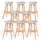 Modern Plastic Low Back Counter & Bar Stool with Solid Wood Base